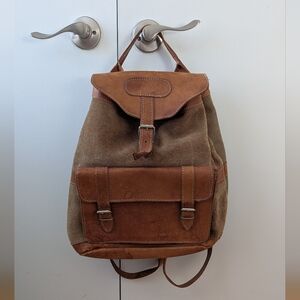 Vintage Brown Leather Backpack